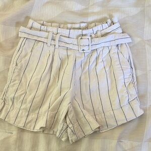 Abercrombie & Fitch High-Waist White Stripe Belted Women’s Shorts
